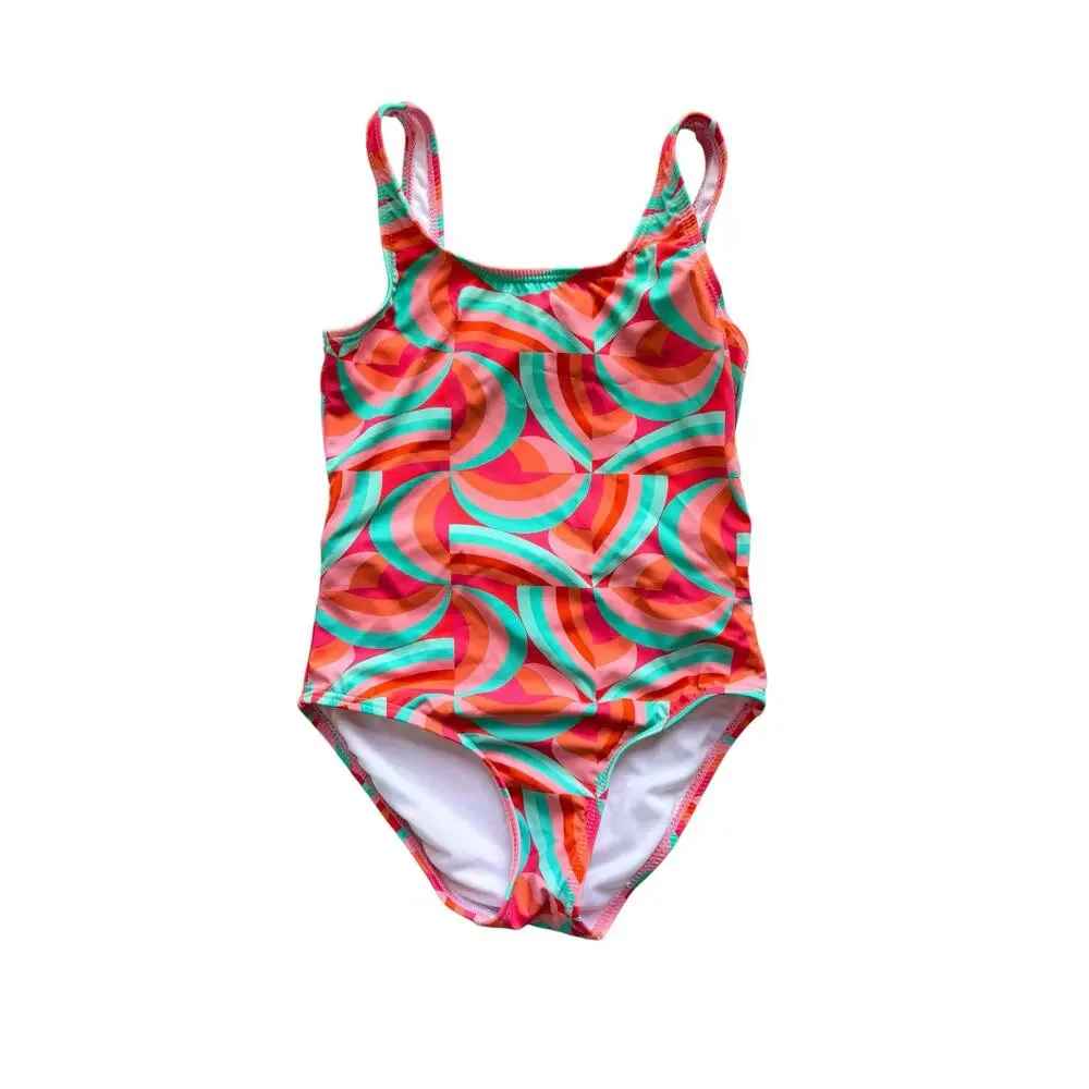 Snapper Rock One Piece Swimsuit + Long Sleeve Rash Guard Top Size 7/8